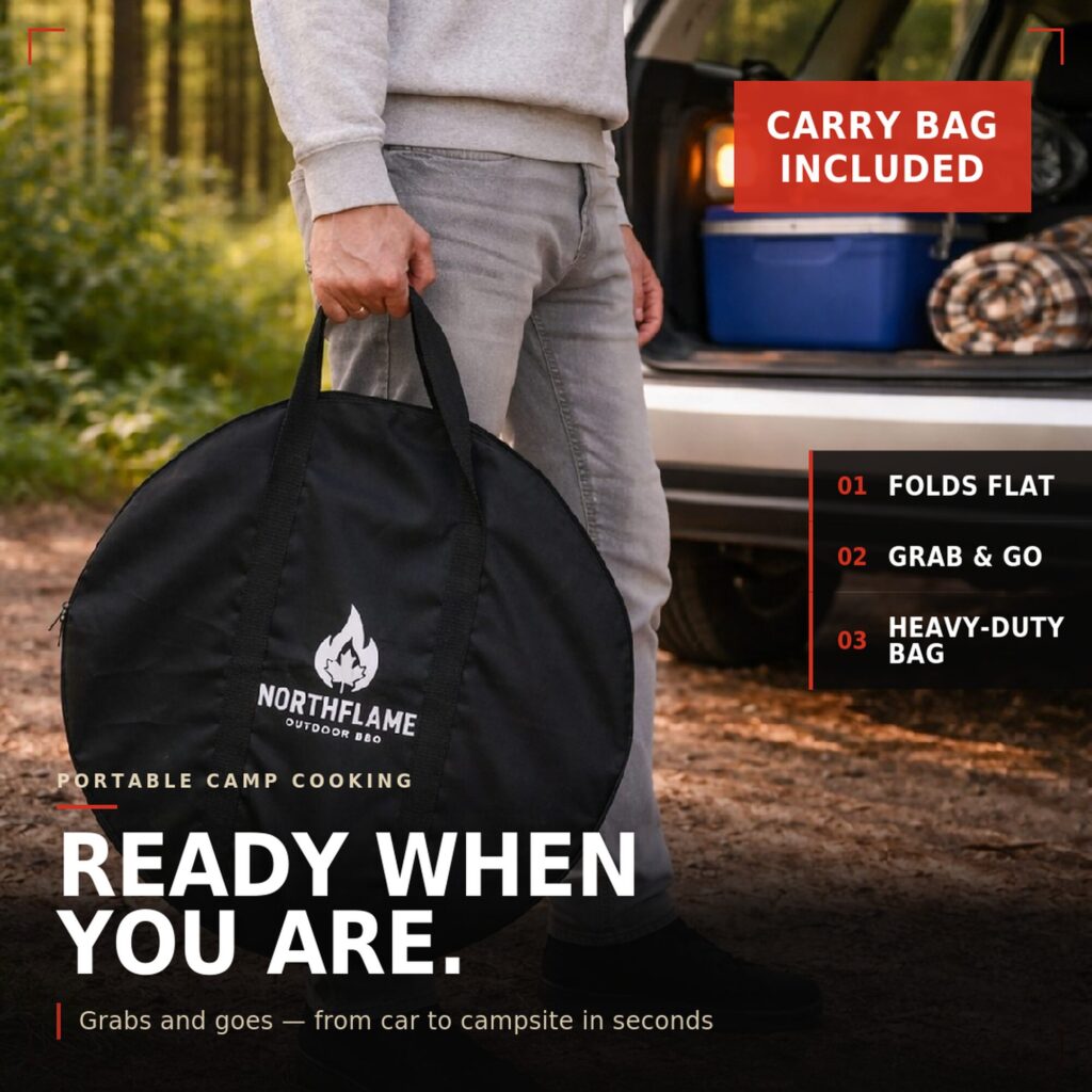 Lightweight Colapsible Fire Pit grill cover for Ontario Parks